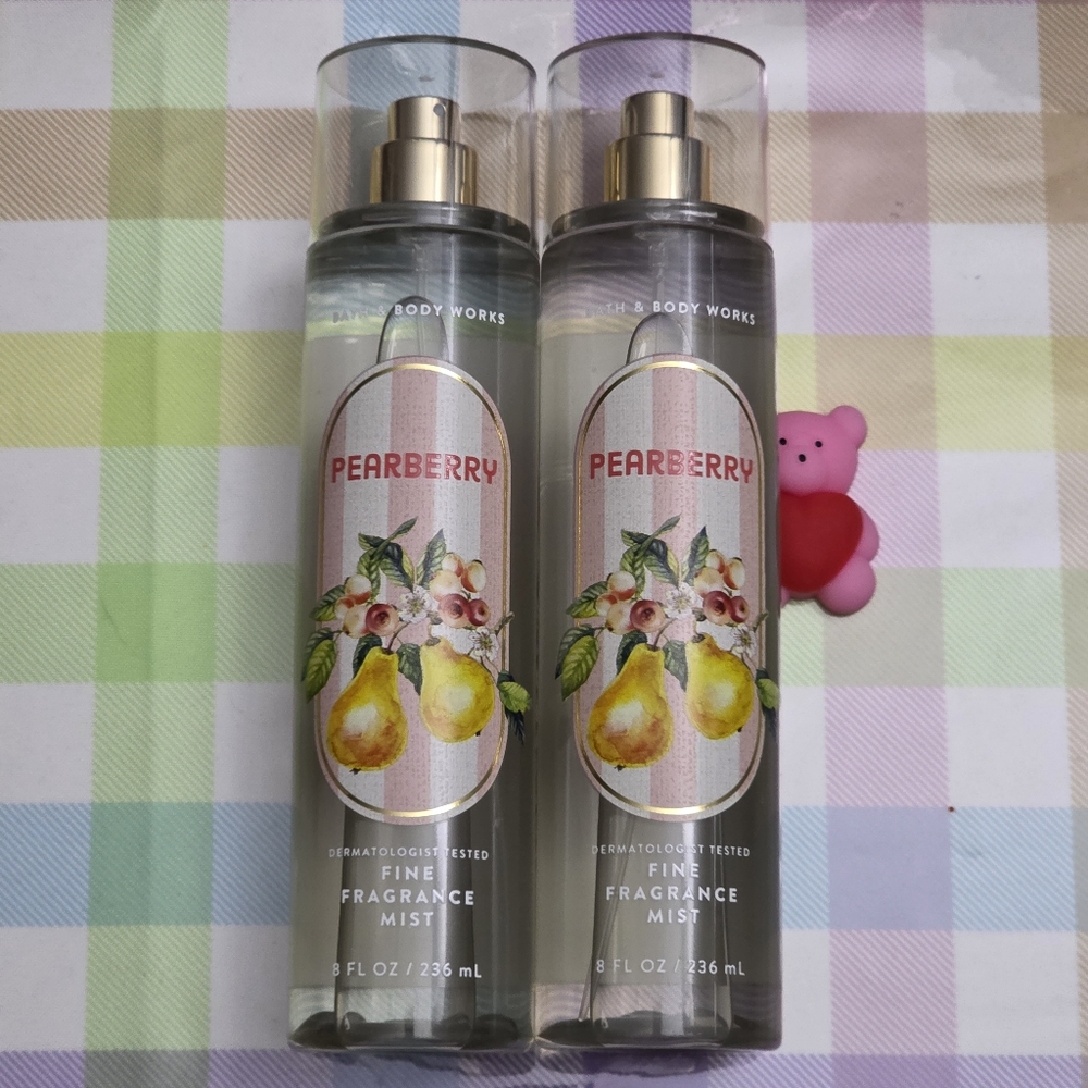 Bath & Body Works Pearberry Fine Fragrance Body Mist Set of 2 NEW Rare